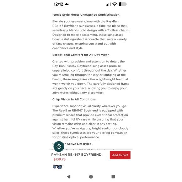 Ray-Ban 4147 Men's Sunglasses Black Frame Dark Blue Lens 601/80 Size 60 15 145 - Picture 12 of 13